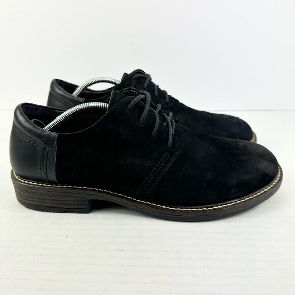 NAOT Men\'s Oxford Mule Shoes Size 41 / 8 Suede Leather Lace Up Round Toe Black main image 9
